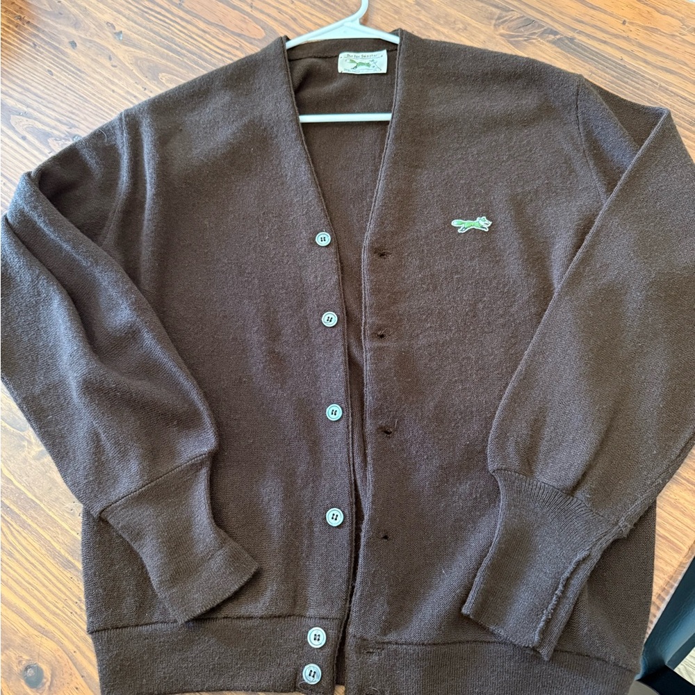 Vintage JCPenney Fox Dark Brown Men's Cardigan Sweater XL